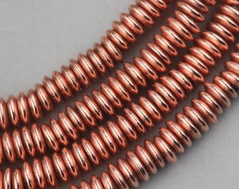 235 Copper Beads. 8mm with 3mm  hole Copper Metal Beads. MB-196-C