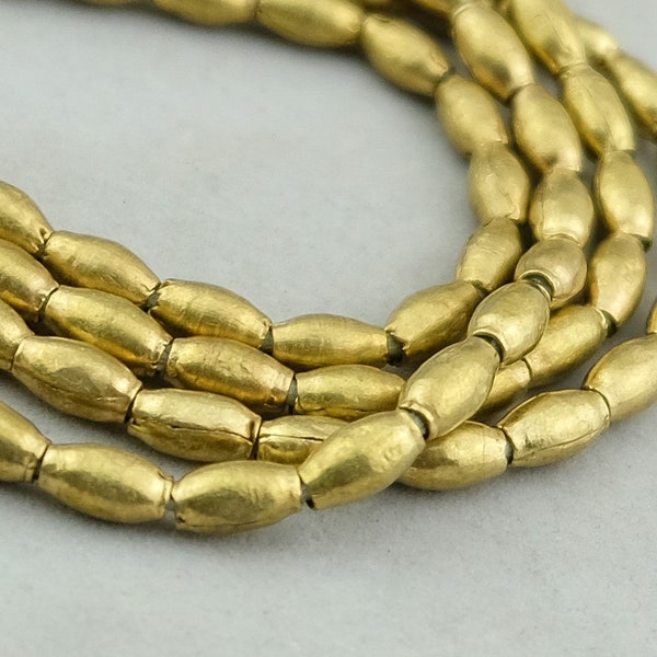 85 Oval Brass Beads. African Tribal Metal Beads from Ethiopia. MB-202-B