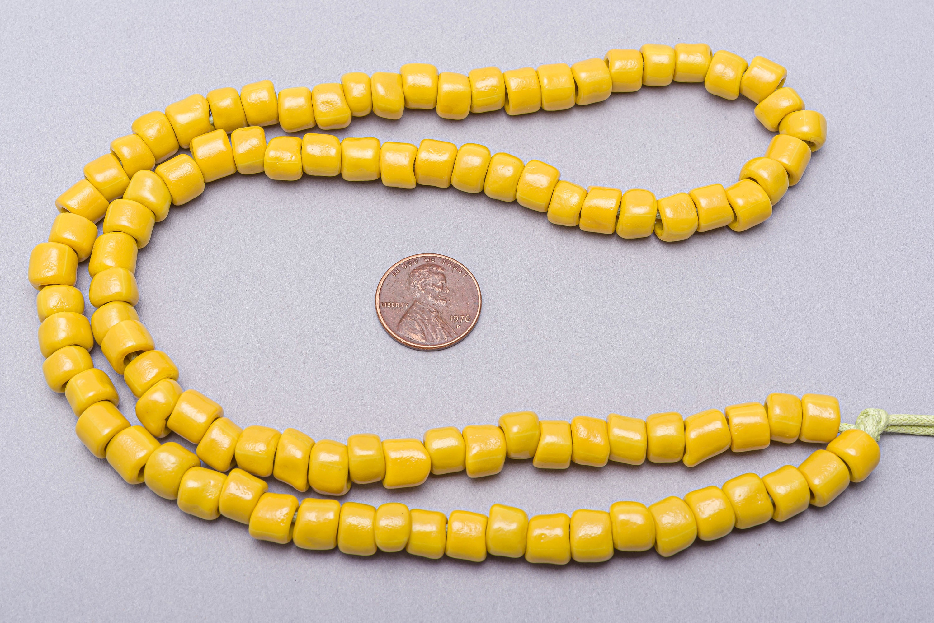 Vintage Mustard Yellow Seed Beads. 8mm Large Yellow Etsy