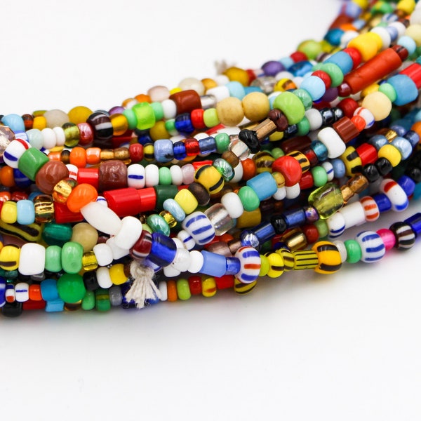 For CHRISTINE only Christmas Beads. African Multicolor Seed Beads.  SBMULTI-11