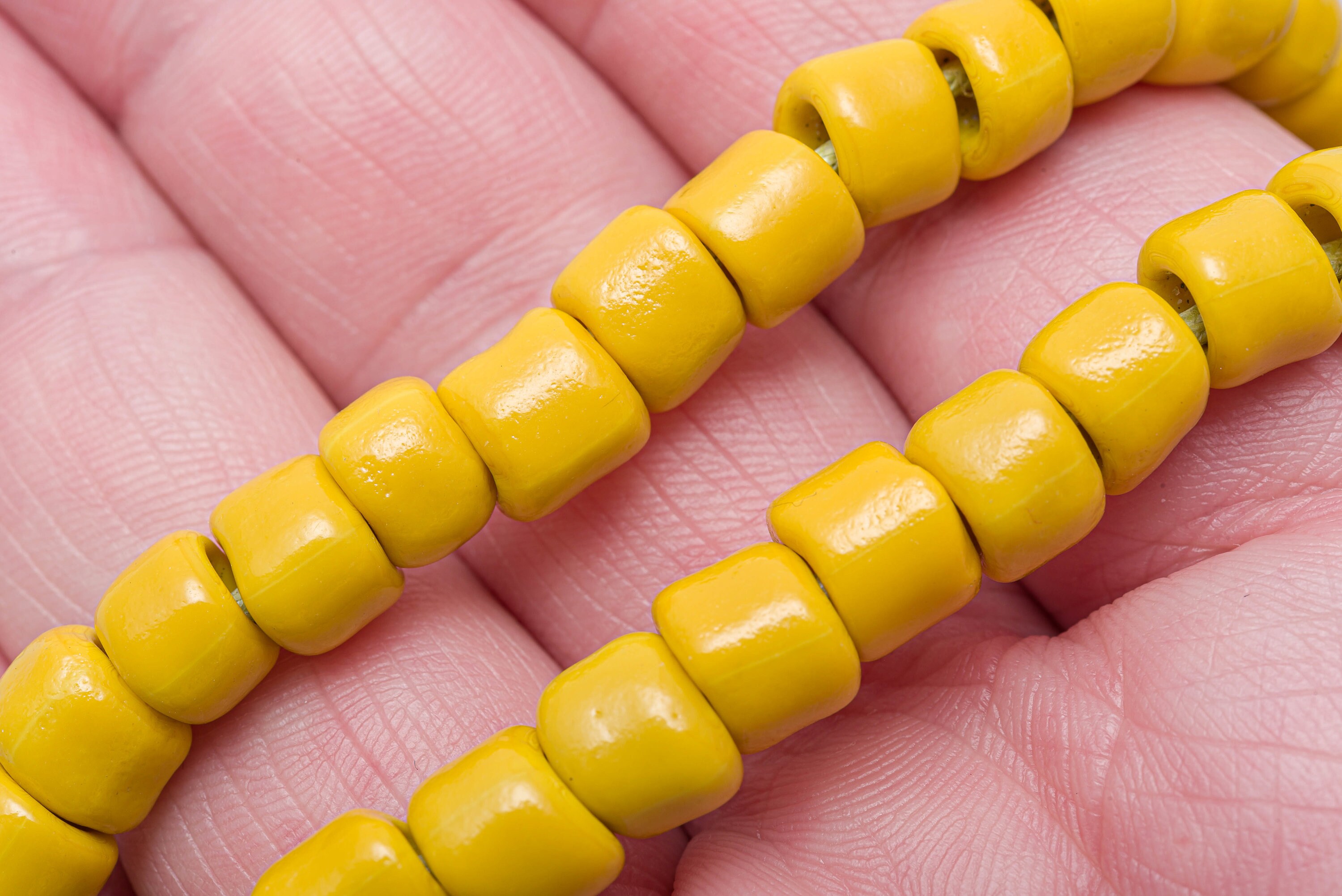 Vintage Mustard Yellow Seed Beads. 8mm Large Yellow Etsy