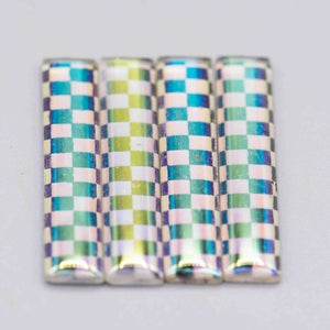 4 cabochon rectangulaires allemands en verre vintage 38x8x3mm des années 1970.CAB-63
