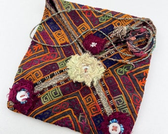 Silk Baluchi Embroidered Pouch Afghanistan. TB-3515