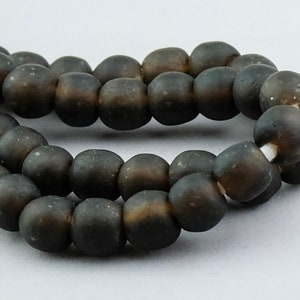 African Recycled Glass Beads. Dark Root beer Ghana KROBO Glass Trade Beads. RG14-76