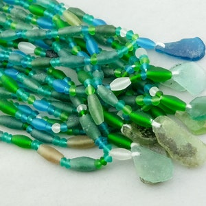 Ancient Roman Glass Beads. Blue Green Roman Era Glass beads. ROM-20