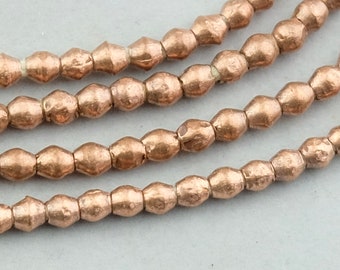 160 Copper Bicone Metal Beads. African Small Copper Trade Beads. MB-153