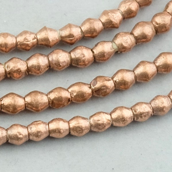 160 Copper Bicone Metal Beads. African Small Copper Trade Beads. MB-153