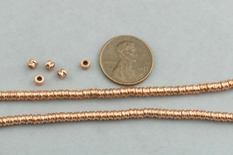 240 Copper Tube Beads. Copper Collared Tube Beads. Etsy