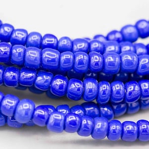 African Ghana Blue Glass Seed Beads, SB-41