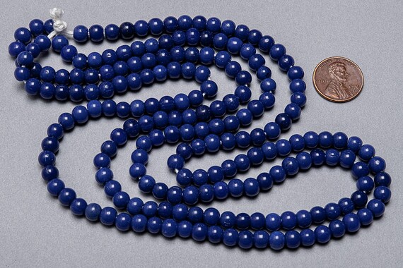 Navy blue glass beads discount