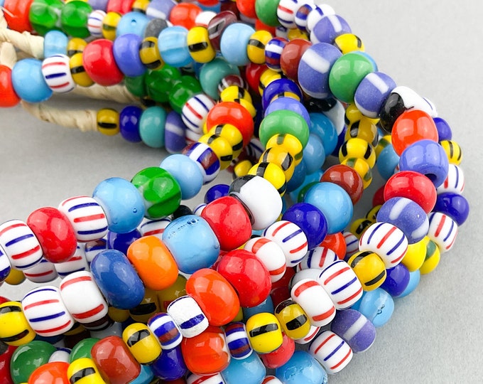 Large 8mm Red Whiteheart Beads, African Whiteheart Trade Beads. REDWH ...
