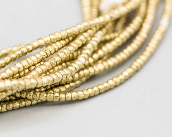 Tiny 2mm Brass Heishi Beads 450 Brass Spacer Beads from Africa MB-22-B