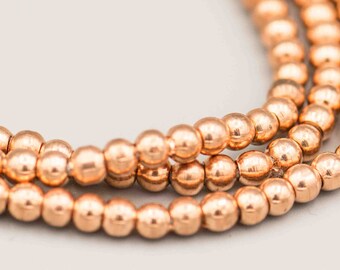 Copper Round 3mm Spacer Beads 205 on Strand SKU-MB-33-C