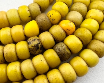 Yellow Padre African Trade Beads. TBW-317