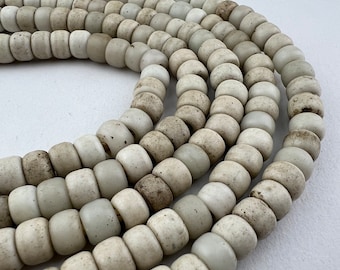 Old White European Padre Beads. African Trade Beads. TBW-329