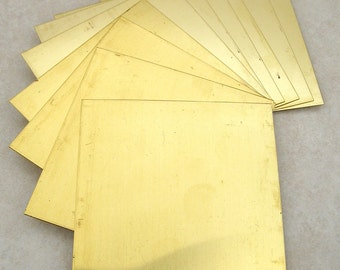 2 Solid Yellow Brass 22 gauge 3x3 inch sheets SKU-BB-27