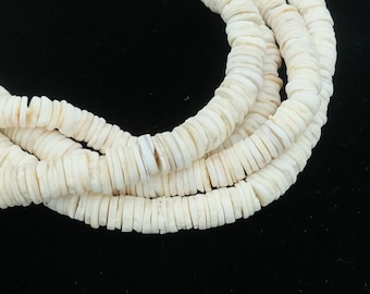 380 Sea Shell Heishi Beads. 24” African Trade Heishi Shell Beads. SHELL-82