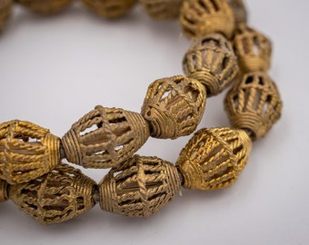 African Brass Beads. Ghana ethnic Brass Beads.  MB-276