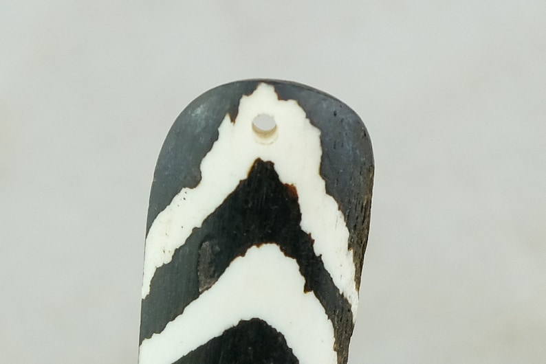 Long Batik Bone Feather Pendant from Kenya BONE-18