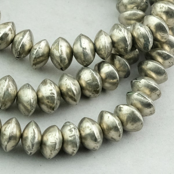 100 silver beads, handmade by Tuareg in Mali, Africa. MB-120-S