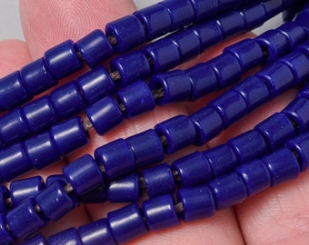 Year Old Deep Cobalt Blue Huron Indian False Chevron Glass Trade Beads 150 10