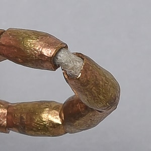 115 Small Handmade Brass Beads from Ethiopia. Rustic tube metal beads. MB-203