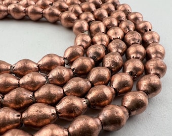 92 Solid Copper 7mm Beads. African Recycled Copper Beads. MB-327