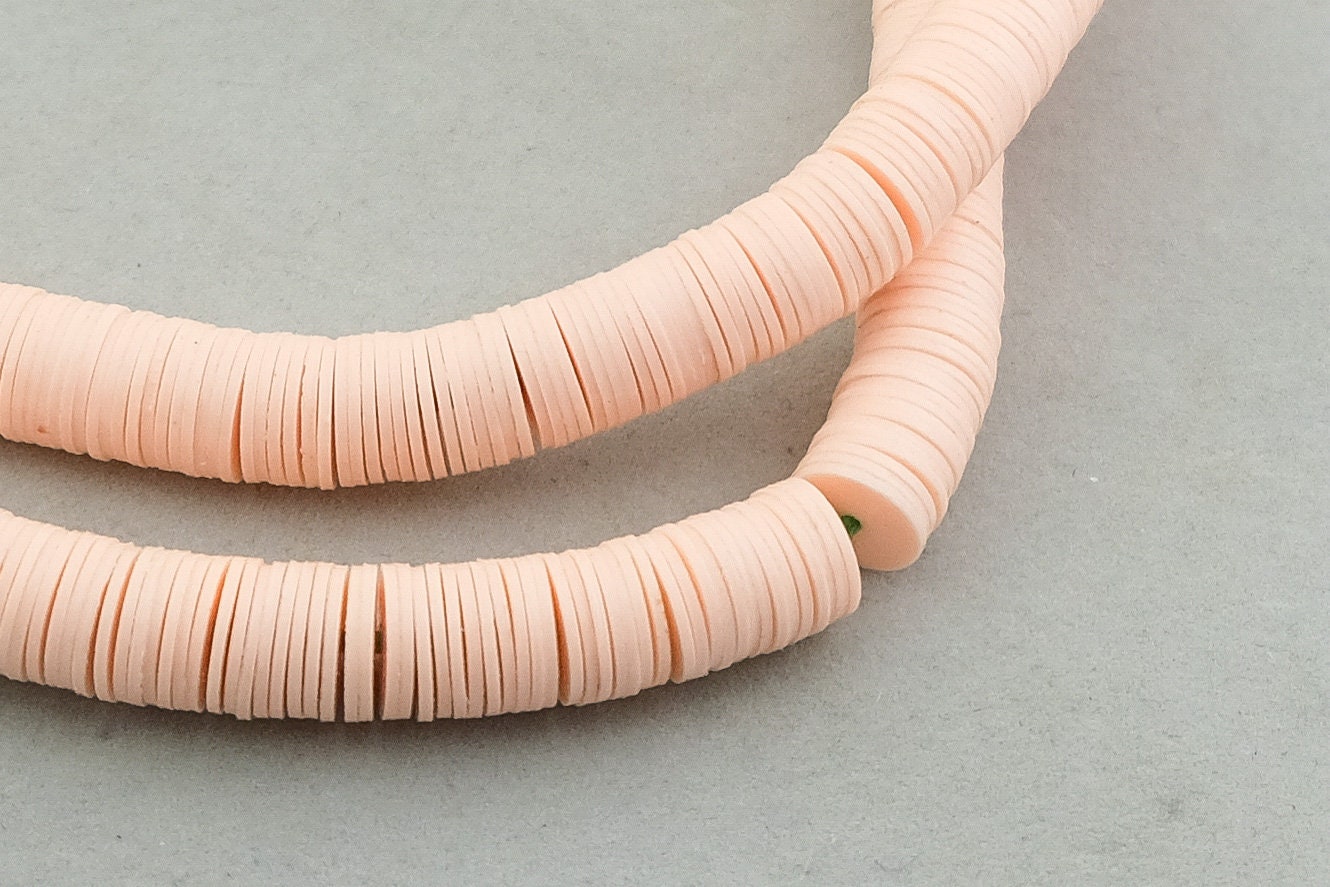 1300 African Vinyl Soft Pale Pink 8mm Beads. African Phono Record