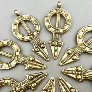 African Crocodile Snake Pendant. Gan or Lobi Style African Amulet Charm. PEN-274
