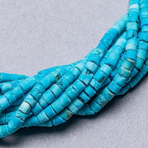 Natural 2mm Turquoise Beads. Tiny Afghani Turquoise Heishi Beads. GM-476