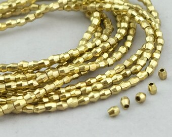 175 Brass Bicone Beads. 4x3mm small Bicone brass Metal Beads. SKU-MB-134-B