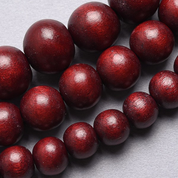 Mahogany Brown  Wood Beads. 8mm 10mm 12mm High Quality Natural Wooden Beads.  RW5