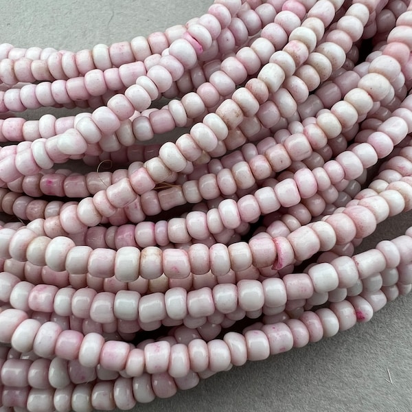 African Ghana Pink Glass Seed Beads. African Trade Beads. SB-73
