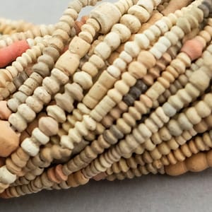 African Trade Beads strands. 2 strands Mali Clay Beads 3mm. TBW-18