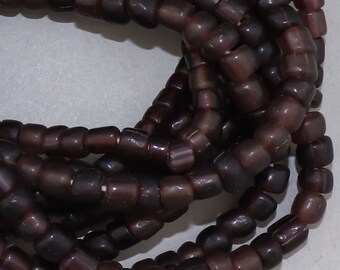 Java Gooseberry Beads. Handmade Purple Brown Small trade bead. GLS-125