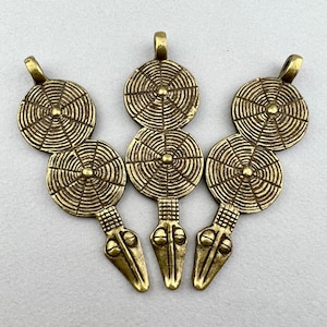 African Crocodile Snake Pendant. Gan or Lobi Style African Amulet Charm. PEN-146-A