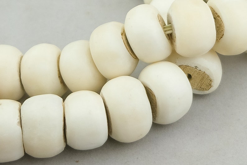 African Kenya Bone Trade Beads Faux Ivory Home Decor Beads AB-19 Large White Bone Beads