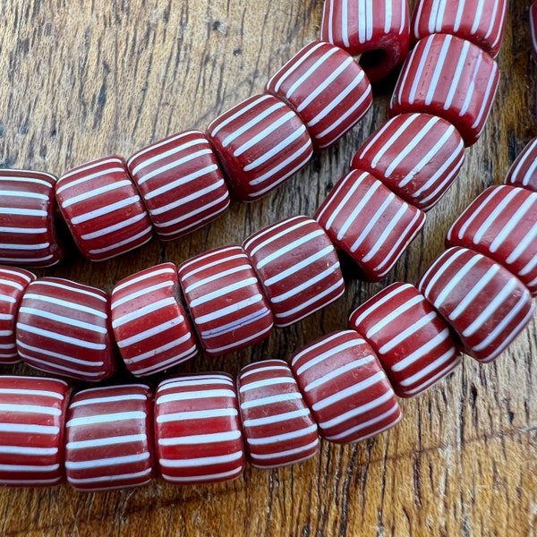 Red Rare Venetian Gooseberry Beads. Old African Trade Beads. TB-3216