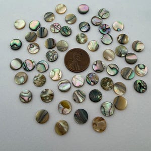 Abalone 50 Vintage MOP Shell 9mm Cabochons. CAB-227