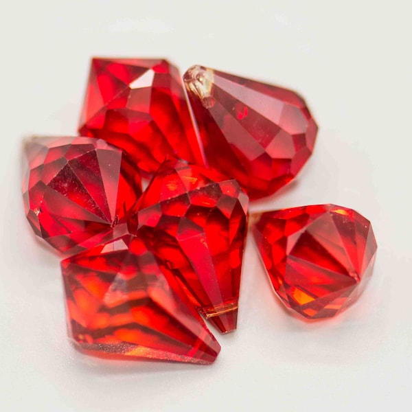 Red Glass Stone Etsy