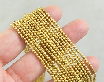 Tiny Oval Gold Brass Spacer Metal Beads 2.5x2mm 285 Beads on 24" Strand MB-14-G