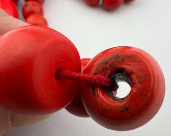 Old Tibetan Sherpa Coral Glass Beads. TB-5070 - Etsy