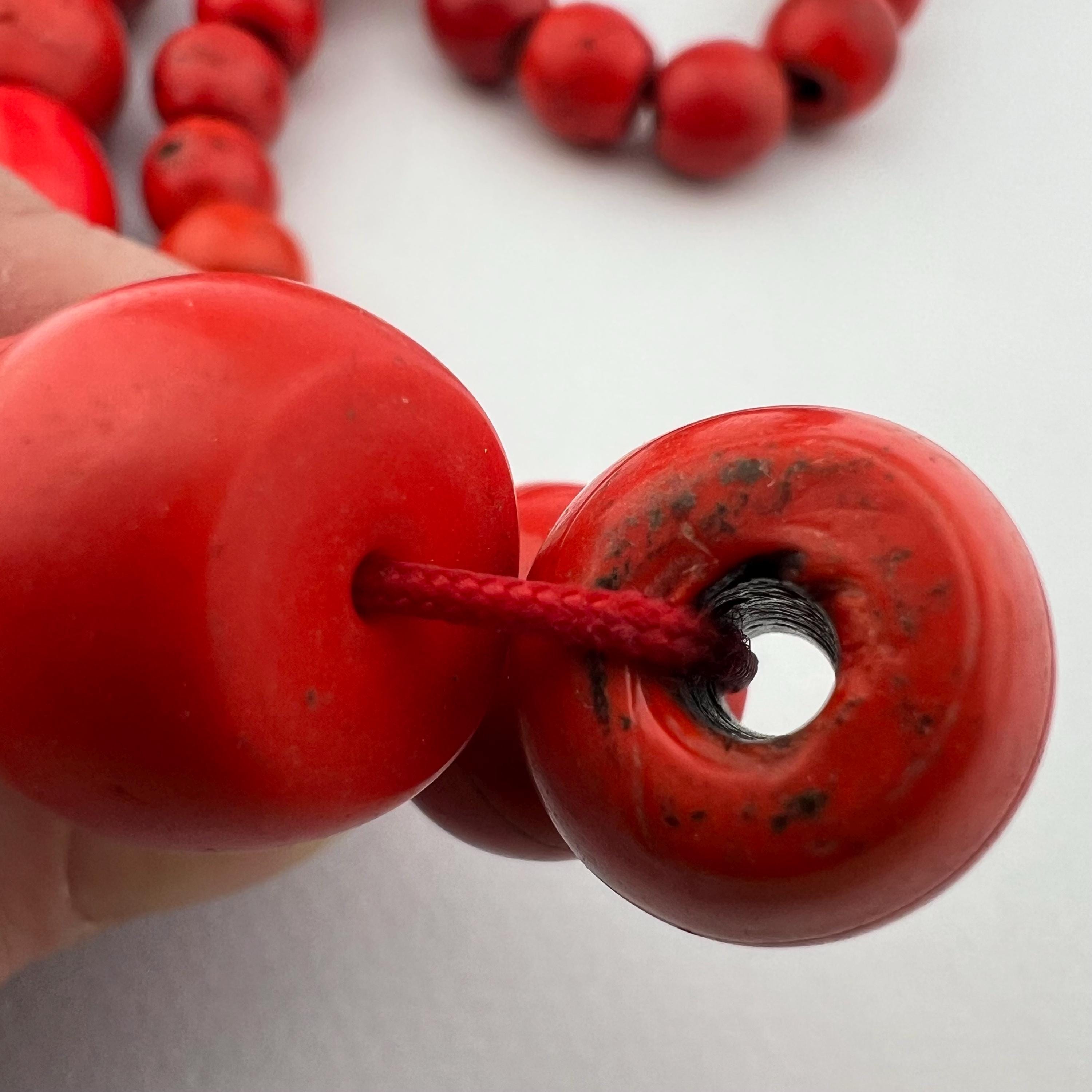 Old Tibetan Sherpa Coral Glass Beads. TB-5070 - Etsy