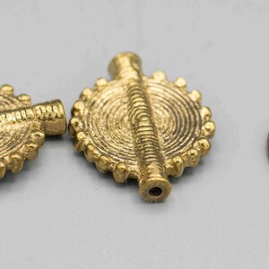 Ashanti African Brass Trade Beads 28x22mm set of 2 SKU-PEN-50 image 3
