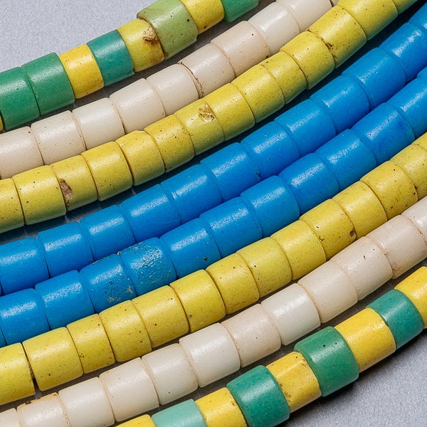 Old Turkana Cylinder Beads. 85 Bohemian Trade Beads. TBW-192