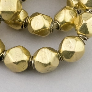 31 Large 18mm Handmade Cube Brass Beads. Tribal Rustic big Hole Beads. MB-282