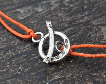 One Hill Tribe Silver Toggle Clasp. Hand Stamped 925+ Silver Clasp. CL-59
