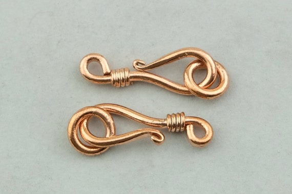2 Copper Hook and Eye Clasps. Handmade Organic Solid Copper Hook Clasps. CL 3 Etsy Australia