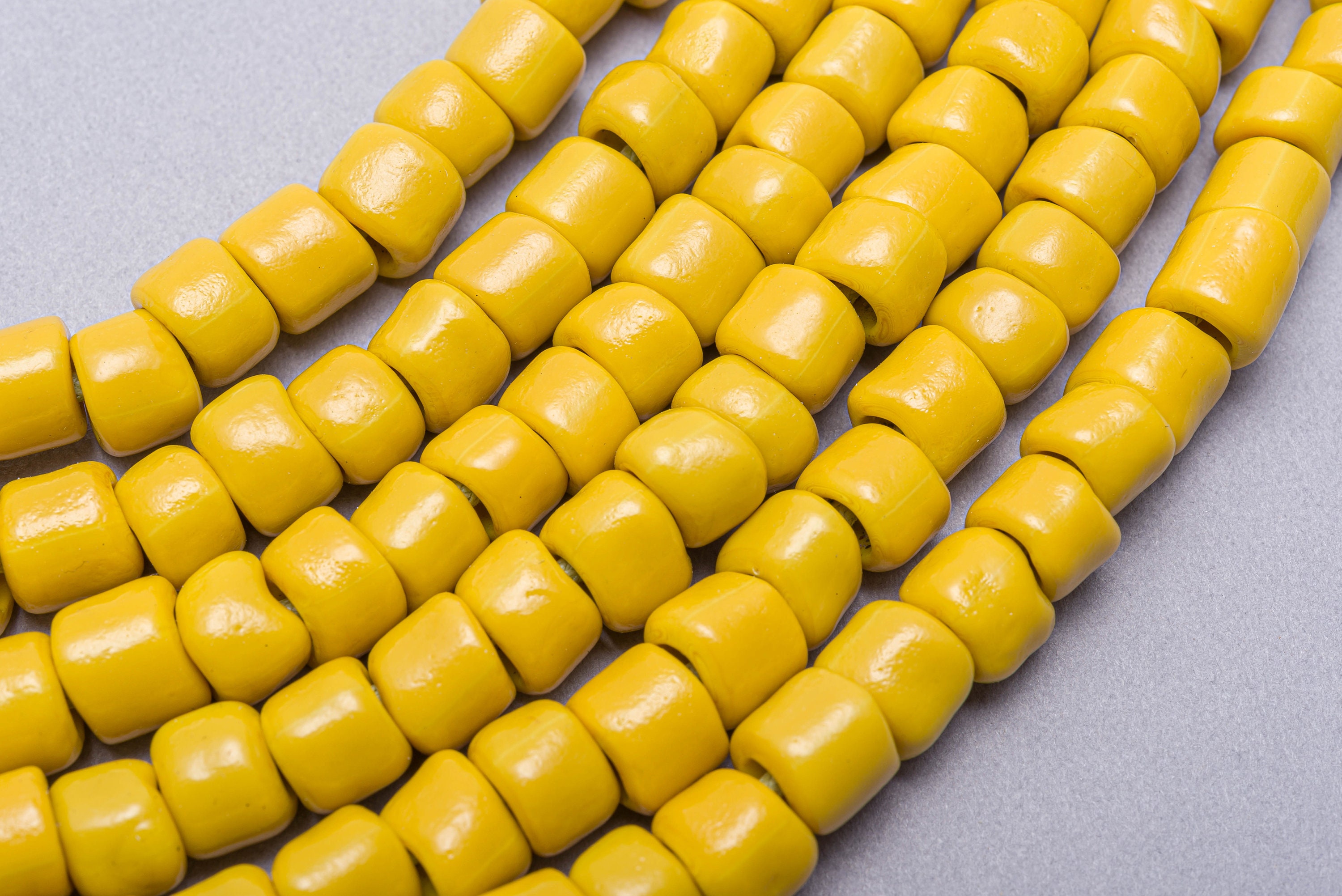 Vintage Mustard Yellow Seed Beads. 8mm Large Yellow Etsy