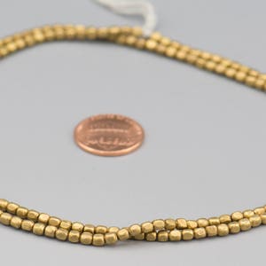 Rounded Rectangular 2.5x3mm Golden Brass Spacer Metal Beads 200 on 24 Strand SKU-MB-4-B image 3